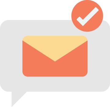 message box with email illustration in minimal style vector