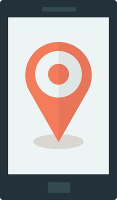 Smartphones and location pins illustration in minimal style