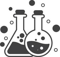 chemical experiments and test tubes illustration in minimal style vector