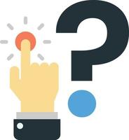 finger and question mark illustration in minimal style vector