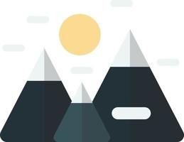 mountains and sun illustration in minimal style vector