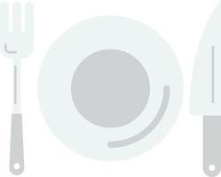 fork with knife and plate illustration in minimal style vector
