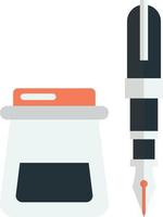 pen and ink bottle illustration in minimal style vector