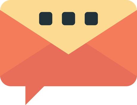 message box with email illustration in minimal style vector