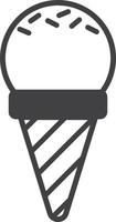 ice cream cone illustration in minimal style vector