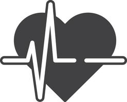 heart and pulse illustration in minimal style vector