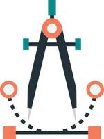dividers compass illustration in minimal style vector