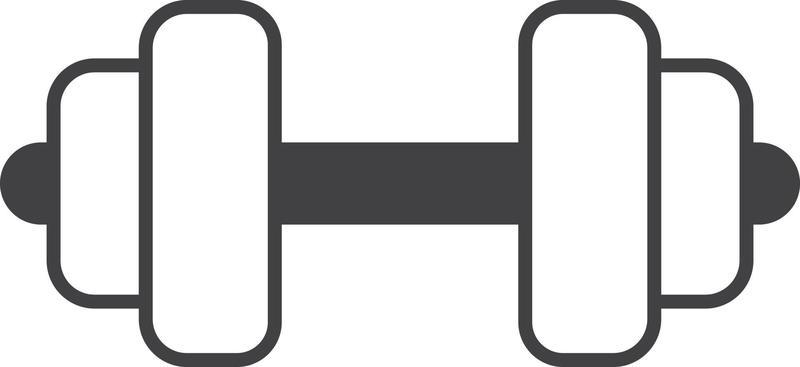 dumbbell illustration in minimal style