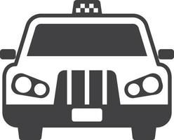 taxi from front view illustration in minimal style vector