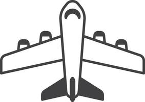 airplane from above illustration in minimal style vector
