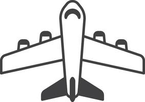 airplane from above illustration in minimal style vector