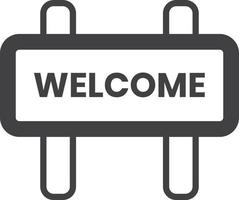 welcome sign illustration in minimal style vector