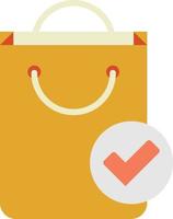 shopping bag and check mark illustration in minimal style vector