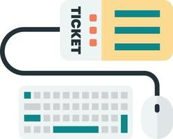 keyboard and ticket illustration in minimal style vector
