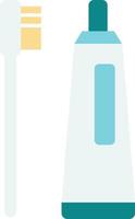 toothbrush and toothpaste illustration in minimal style vector