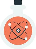 Chemical flasks and gears illustration in minimal style vector