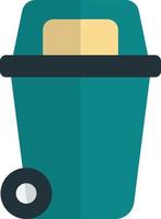 trash can with wheels illustration in minimal style vector