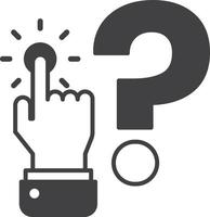 finger and question mark illustration in minimal style vector