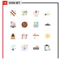 Universal Icon Symbols Group of 16 Modern Flat Colors of interface app cancer day action soap Editable Pack of Creative Vector Design Elements