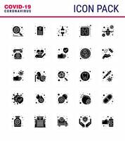 Simple Set of Covid19 Protection Blue 25 icon pack icon included prohibit sign bone medicine patient viral coronavirus 2019nov disease Vector Design Elements