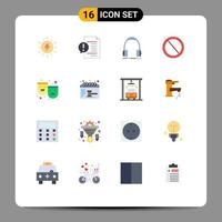 Universal Icon Symbols Group of 16 Modern Flat Colors of trash deny file bin monitor Editable Pack of Creative Vector Design Elements