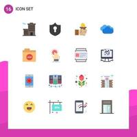 Universal Icon Symbols Group of 16 Modern Flat Colors of detail folder leader rainy weather forecast Editable Pack of Creative Vector Design Elements
