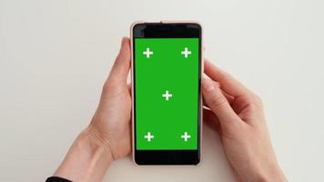 grön skärm mock-up krom nyckel smartphone video