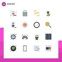 User Interface Pack of 16 Basic Flat Colors of medal award chips power energy Editable Pack of Creative Vector Design Elements