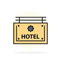 Hotel Sign Board Direction Abstract Circle Background Flat color Icon vector