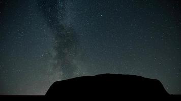 Milky Way at Uluru Mountain in the Ayers Rock Park, Australia video