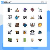 Set of 25 Modern UI Icons Symbols Signs for computer trojan hat internet cybercrime Editable Vector Design Elements