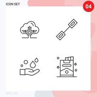 paquete de 4 signos y símbolos de colores planos de línea de relleno modernos para medios de impresión web, como elementos de diseño de vectores editables de lavado de enlaces de mano basados en scince