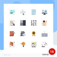 16 Universal Flat Color Signs Symbols of key news data hobby report Editable Pack of Creative Vector Design Elements