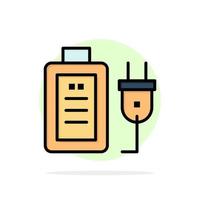 Battery Charge Plug Education Abstract Circle Background Flat color Icon vector