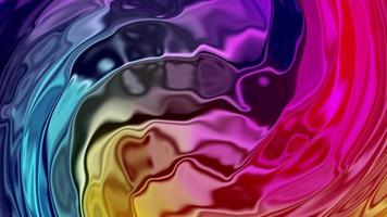 3d Abstract gradient color Animation Wavy and twirl Smooth Wall. Concept Multicolor Liquid Pattern. purple, blue, yellow Wavy Reflection Surface Macro. Trendy Colorful Fluid Abstraction Flow. video