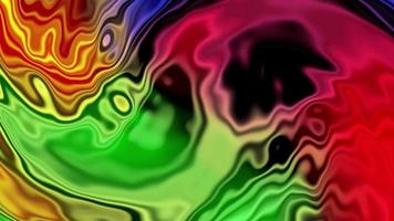 3d Abstract gradient color Animation Wavy and twirl Smooth Wall. Concept Multicolor Liquid Pattern. red, black, green Wavy Reflection Surface Macro. Trendy Colorful Fluid Abstraction Flow. video