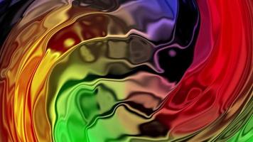 3d Abstract gradient color Animation Wavy and twirl Smooth Wall. Concept Multicolor Liquid Pattern. red, black, green Wavy Reflection Surface Macro. Trendy Colorful Fluid Abstraction Flow. video