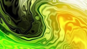 3d abstract helling kleur animatie golvend en ronddraaien glad muur. concept veelkleurig vloeistof patroon. zwart, groen golvend reflectie oppervlakte macro. modieus kleurrijk vloeistof abstractie stromen. video