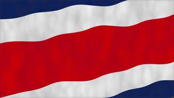 bandeira da nação da costa rica. animação de ondulação em loop sem costura. video