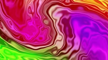 3d abstrakte farbverlaufsanimation wellenförmige und wirbelnde glatte wand. konzept mehrfarbiges flüssiges muster. lila, rosa gewelltes reflexionsoberflächenmakro. trendiger bunter flüssiger abstraktionsfluss. video