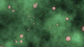 covid 19 coronavirus 2d animation. farlig pandemi virus cell stänga upp under mikroskop. video