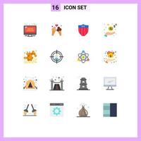 grupo de símbolos de icono universal de 16 colores planos modernos de dinero de otoño dulce ingreso usa paquete editable de elementos creativos de diseño de vectores