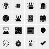 16 iconos universales de negocios vector ilustración de icono creativo para usar en proyectos relacionados con la web y dispositivos móviles