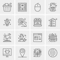 16 Business Universal Icons Vector Creative Icon Illustration to use in web and Mobile Related project