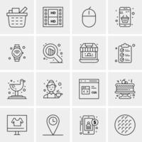 16 iconos universales de negocios vector ilustración de icono creativo para usar en proyectos relacionados con la web y dispositivos móviles