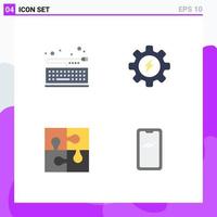 Flat Icon Pack of 4 Universal Symbols of board puzzle keypad process teamwork Editable Vector Design Elements