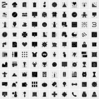 Set of 100 Business Solid Glyph icons vector