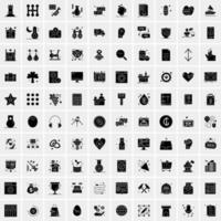 Set of 100 Business Solid Glyph icons vector