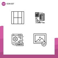 User Interface Pack of 4 Basic Filledline Flat Colors of create digital illustration book keyboard Editable Vector Design Elements