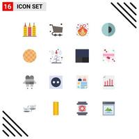 Flat Color Pack of 16 Universal Symbols of viennese world note nature earth Editable Pack of Creative Vector Design Elements